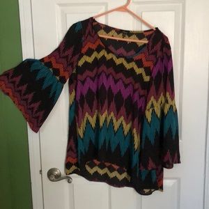 Long Sleeve Multicolor Top